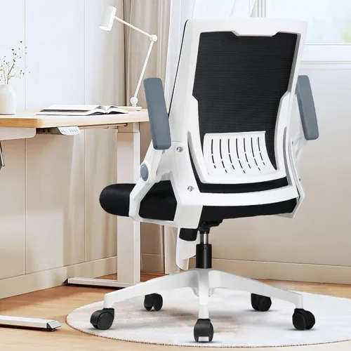 Miniatura 13 de GTPLAYER Silla de oficina ergonómica con reposabrazos abatibles, silla ejecutiva para computadora en casa, malla transpirable y cómodo soporte Negro