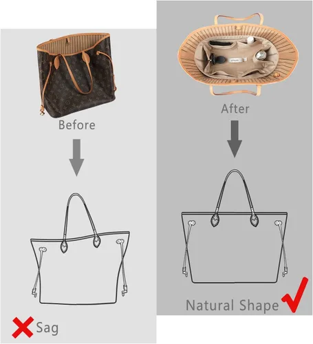 Miniatura 5 de Organizador de bolso para bolsos, organizador de bolso de seda con cremallera, suave como la seda, organizador de bolsas para Speedy Neverfull Tote