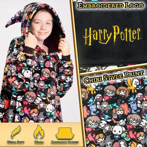 Miniatura 4 de Regalos de Harry Potter para niños, adolescentes, niñas, niños y varones, manta con capucha de mago, manta con capucha de forro polar de gran
