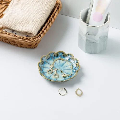 Miniatura 5 de Bandeja para joyas, plato para anillos, bandeja de cerámica para baratijas, cuenco para llaves, plato decorativo, para amigos, hermanas, hija, madre