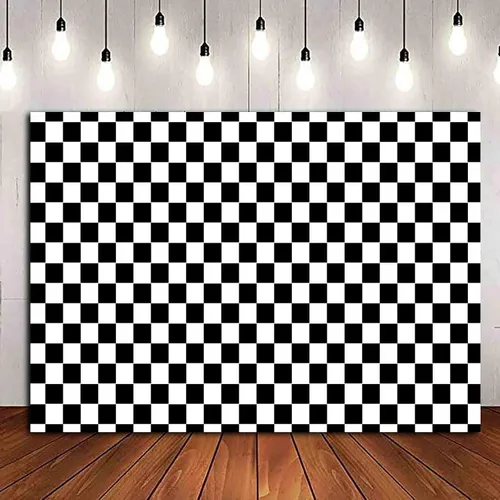 Miniatura 11 de HQM Cuadrícula de textura de cuadros de carreras en blanco y negro para tablero de ajedrez de cumpleaños, fondo de fotografía para niños
