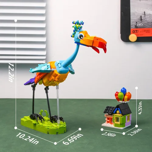 Miniatura 6 de Kevin Bird Up House Set de construcción para adultos, lindo juguete de construcción de animales de película para niñas y niños de 8 a 14 años