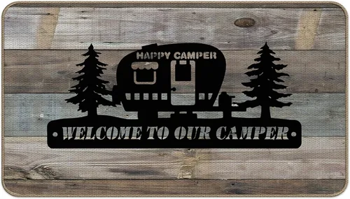 Miniatura 40 de Tapete divertido para puerta de campista de 17 x 30 pulgadas, regalos de campamento para hombres y mujeres, alfombras de campista