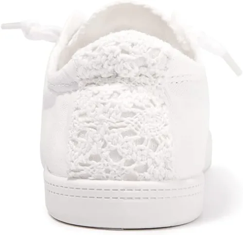 Miniatura 5 de Tenis de lona para mujer, sin cordones, caña baja, informales, clásicos, cómodos, planos, a la moda