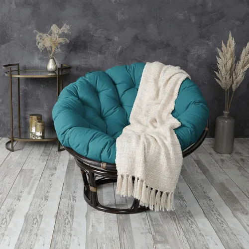 Miniatura 26 de Sorra Home - Cojín con mechones Papasan - Cojín redondo cómodo para silla Bucket & Moon - Cojín de piso con espuma suave para muebles