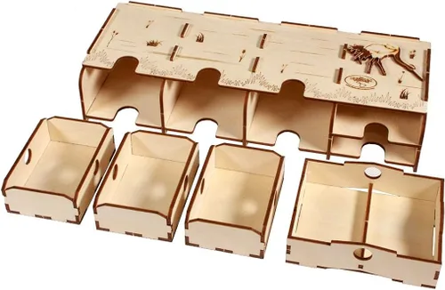 Miniatura 2 de The Broken Token Organizador de juegos compatible con Wingspan Oceania Expansion - Caja organizadora de juegos de madera con múltiples bandejas