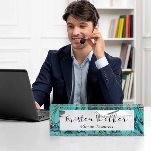 Miniatura 3 de Gowelly Placa de nombre personalizada para escritorio de oficina, placas de nombre personalizadas para escritorio, regalos personalizados