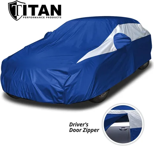Miniatura 2 de Titan Brilliant Color Poly 210T - Funda para automóvil sedán de 186-202 pulgadas, impermeable, protección UV, resistente a los arañazos, apertura