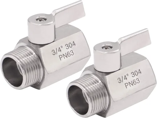 Miniatura 14 de DERNORD 3/8 pulgada inoxidable mini rosca macho SUS316 de la hembra x del NPT de la válvula de bola