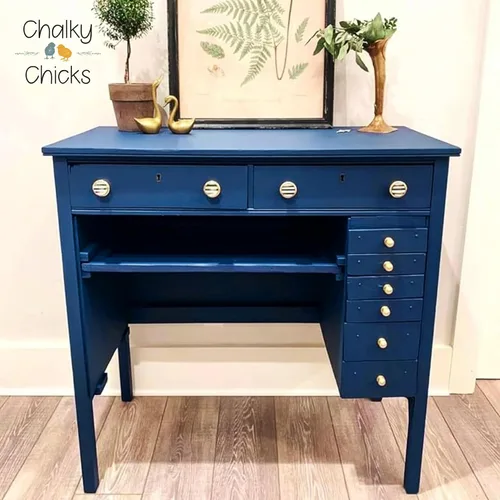 Miniatura 8 de Chalky Chicks - Pintura mate a la tiza, no requiere lijado, 4 onzas líquidas, color azul marino (DC Blue), para muebles, pintura sin preparación