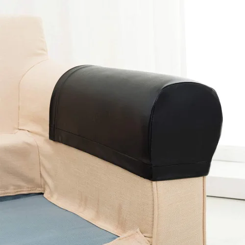 Miniatura 2 de Sander Juego de 2 fundas para reposabrazos de sofá, funda elástica para sillón, de piel sintética, antideslizante, protector de muebles para sofá