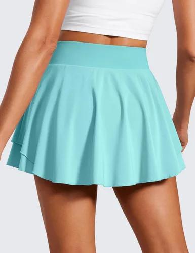 Miniatura 2 de CRZ YOGA Faldas de tenis para mujer, de cintura alta, con volantes, para entrenamiento, atletismo, golf, con bolsillos