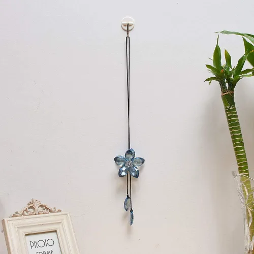 Miniatura 5 de Accesorio de pendiente decorativo, diseño de flor de cristal, para espejo retrovisor de vehículo, Azul