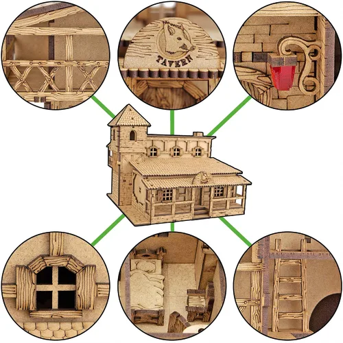 Miniatura 2 de TowerRex Tavern DND Terrain 1.102 in - Miniatura de fantasía para juegos de mesa Warhammer, Pathfinder y D&D