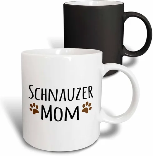 Miniatura 9 de 3dRose Schnauzer Dog Mom - Perro por raza - huellas marrones fangosas - amante de los perritos - orgulloso dueño de mascotas mama 11oz taza azul