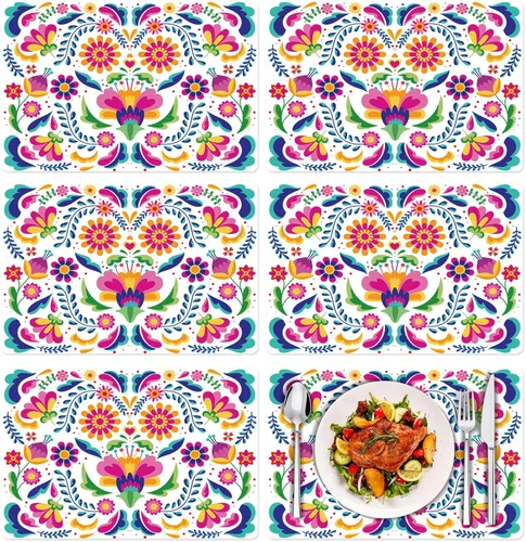 Miniatura 9 de Juego de 6 manteles individuales de plástico con hojas de eucalipto primaverales, manteles individuales de hojas de acuarela de verano, lavables