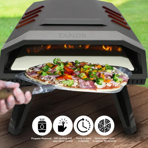 Miniatura 3 de Flame King TANUR - Horno de pizza de propano portátil de 12 pulgadas para exteriores, para campamento, patio trasero y portón trasero, múltiples