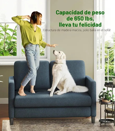 Miniatura 5 de Sofá de dos plazas Welzona, sofá de 51", sofá pequeño y cómodo de peluche para espacios pequeños, sofá de montaje sin herramientas para dormitorio