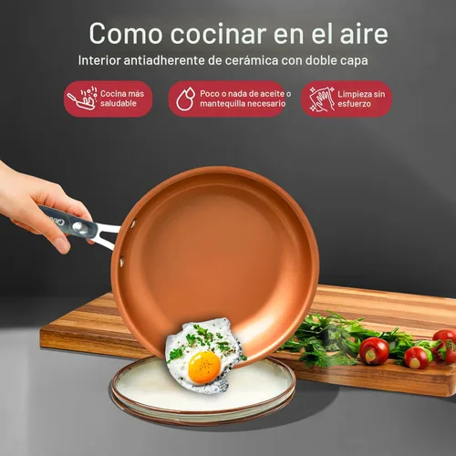 Miniatura 8 de Gotham Steel - Juego de 20 piezas de ollas y sartenes de cocina antiadherente + juego de ollas para hornear, cerámica completa para la cocina, Rojo