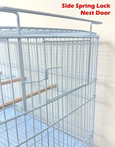 Miniatura 6 de Combo: Blanco Lote de 4 Criadores de Pila y Cerradura Criador Bird Flight Loro Jaulas Lateral Cría Caja Nido Puerta Divisor Extraíble con Soporte