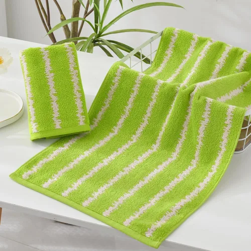 Miniatura 4 de YiLUOMO Toalla de mano verde moderna con diseño de ondas, súper suave, 100% algodón, altamente absorbente, toallas de mano para baño, 13 x 29