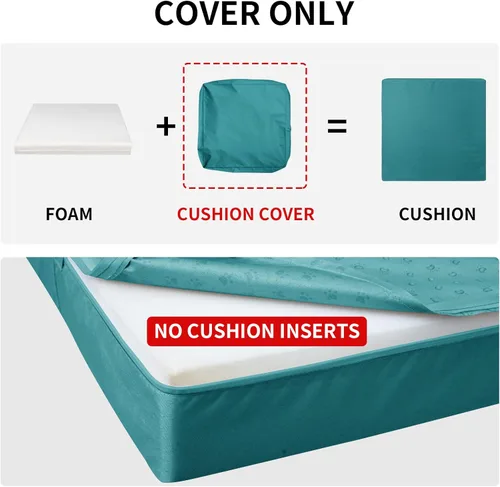 Miniatura 7 de Easy-Going - Paquete de 4 fundas de cojín impermeables para patio, 24x24x4 pulgadas, fundas de repuesto antideslizantes para asientos al aire libre