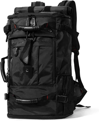 Miniatura 14 de YOUMIAN Mochila de gran capacidad para viajes, senderismo, deportes, bolsa de lona convertible duradera para portátil y avión
