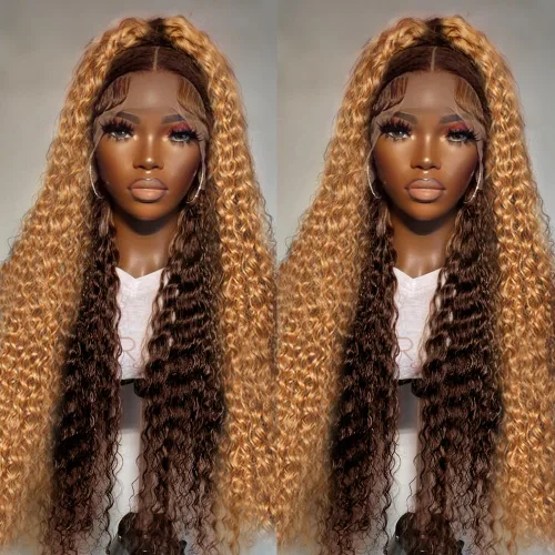 Miniatura 18 de BAIICS Pelucas de cabello humano rubio miel con encaje frontal transparente HD de 13 x 6 pulgadas, peluca frontal de encaje transparente HD 12A