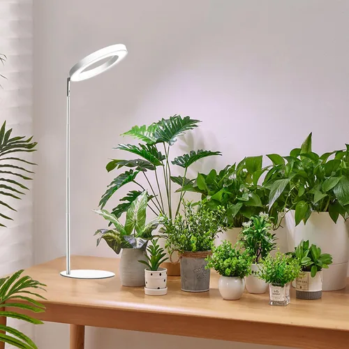 Miniatura 29 de yadoker 72 LEDs Luz de cultivo de plantas para plantas de interior, Luz de escritorio de aluminio con grano de madera de nogal LED, Altura