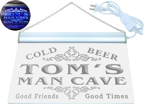 Miniatura 2 de ADVPRO x0154-tm Tom's Man Cave Beer Ale Bar Letrero de neón personalizado con nombre personalizado