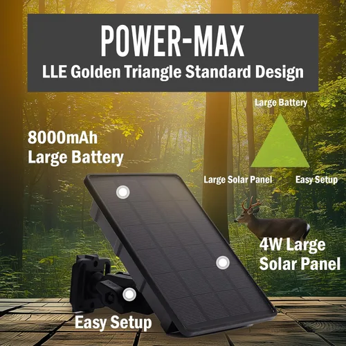 Miniatura 2 de Panel solar de cámara de rastro de 5 V/12 V, batería de panel solar de 4 W con batería de iones de litio de 8000 mAh, clasificación impermeable