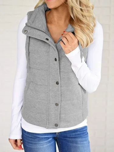 Miniatura 2 de Valphsio Women Casual Quilted Puffer Vest Lightweight Zip Up Drawstring Jacket Outerwear with Pockets
