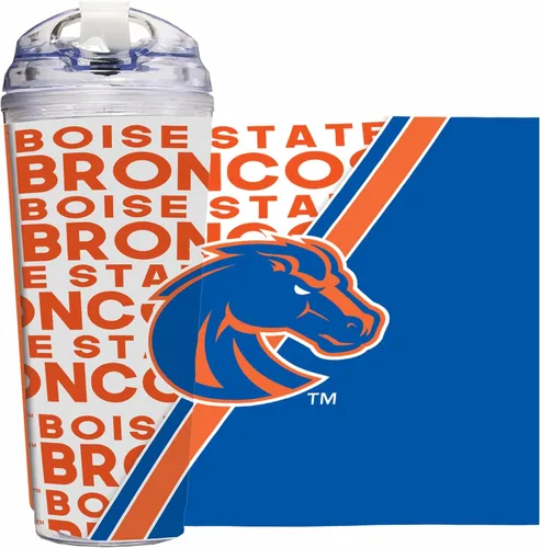 Miniatura 87 de Rico Industries Taza acrílica NCAA estándar de 24 onzas con tapa con bisagra, taza de doble pared oficialmente licenciada con pajita