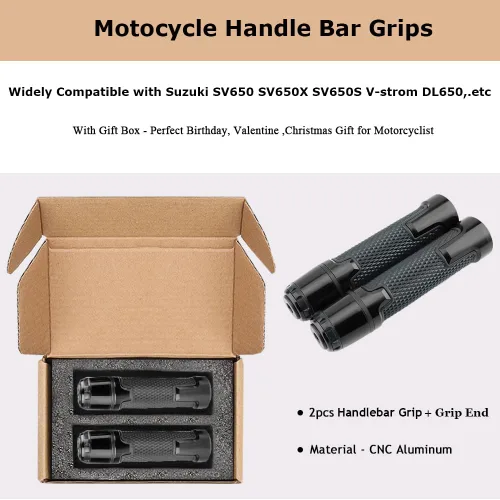 Miniatura 6 de Juego de extremos de agarre para manillar de motocicleta de 0.866 in 7/8 pulgadas para S.uzuki SV650 SV 650 SV650X SV650S 2000-2024 V-Strom 650 1000