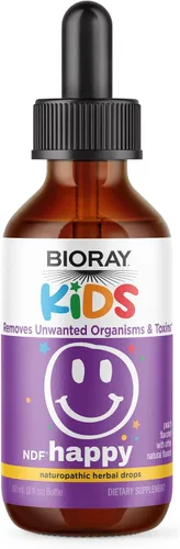 BIORAY Kids NDF Happy, Peach - 2 fl oz - Elimina organismos no deseados que pueden desencadenar irritabilidad - 1-2 meses de suministro