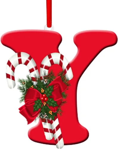 Miniatura 29 de Colgante de decoración para árbol de Navidad de 26 letras, adornos de árbol de Navidad, adornos de Navidad personalizados, decoración de Navidad