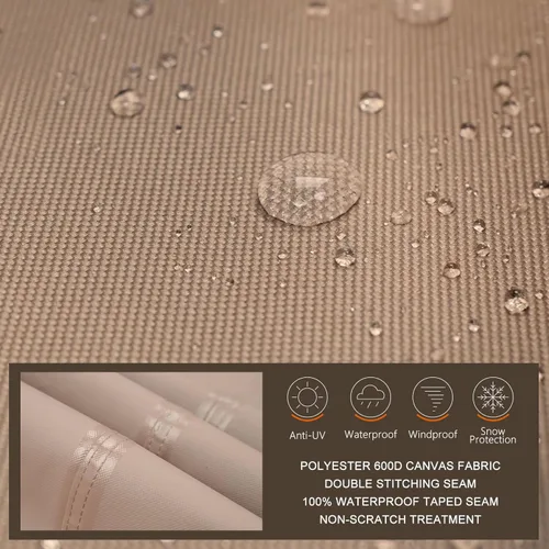Miniatura 3 de Ultcover Cubierta cuadrada de poliéster 600D, impermeable, para bañera de hidromasaje de exterior, 72 x 72 pulgadas