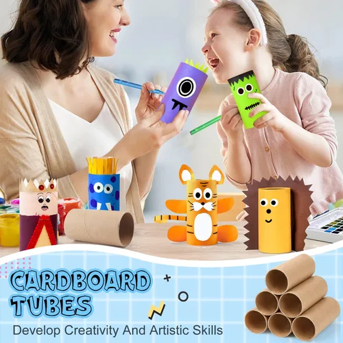 Miniatura 4 de Paquete de 20 rollos de cartón marrón para manualidades, tubos redondos gruesos para manualidades, proyectos hechos a mano (2.04 x 3.9 pulgadas)