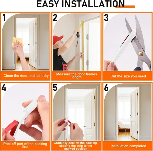 Miniatura 6 de Tira de sellado de goma para puerta, tira autoadhesiva de burlete para puerta, burlete en forma de D insonorizado e impermeable para marco de puerta