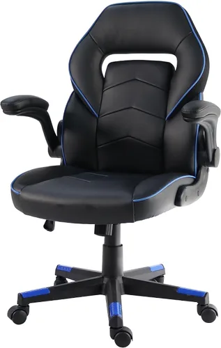 Miniatura 4 de NuSparc SpawnSafe - Silla para videojuegos, altura ajustable, reposabrazos abatibles, giro de 360°, negro/azul