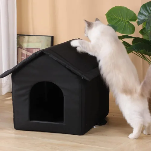 Miniatura 6 de Casa de Gatos al Aire Libre Casa de Gatos para Uso en Interiores y Exteriores - Refugio Impermeable para Gatos, Perros y Animales Ferles