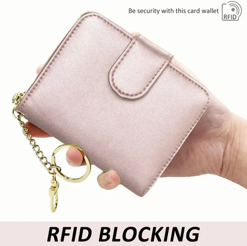 Miniatura 5 de Beurlike billetera de cuero, con tarjetero con bloqueo RFID, organizador, billetera segura para mujer
