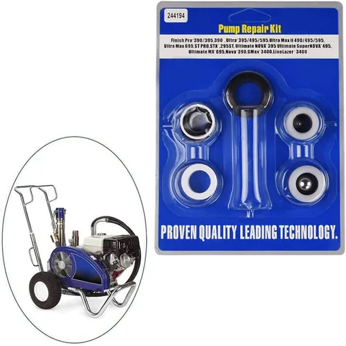 Miniatura 5 de 244194 Kit de reparación de bomba de repuesto para pulverizador de pintura sin aire para 390 395 490 495 595 3400 compatible (paquete de 4)