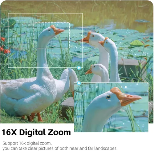 Miniatura 5 de Videocámara, cámara de vídeo digital de 1080P y 16 MP, grabadora para vlogs, pantalla TFT de 2.7" con rotación de 270 grados, zoom digital de 16X