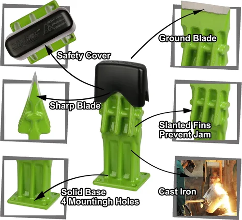 Miniatura 3 de SPEED FORCE Divisor de madera manual para leña, divisor de troncos portátil, cabeza de punta de cuña, sin hacha, 3 pulgadas, verde con cubierta