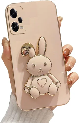 Miniatura 53 de Estuche con soporte de conejo de corazón para Xiaomi Redmi Note 10S, galvanizado suave TPU protector delgado a prueba de golpes con lindo conejito