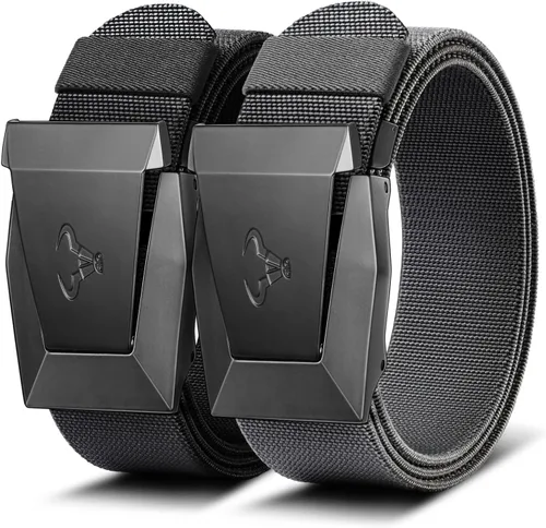 Miniatura 9 de BULLIANT Cinturón para hombre, paquete de 2, cinturón elástico táctico ajustable para aparejador militar, trabajo resistente, 1.5 pulgadas, corte