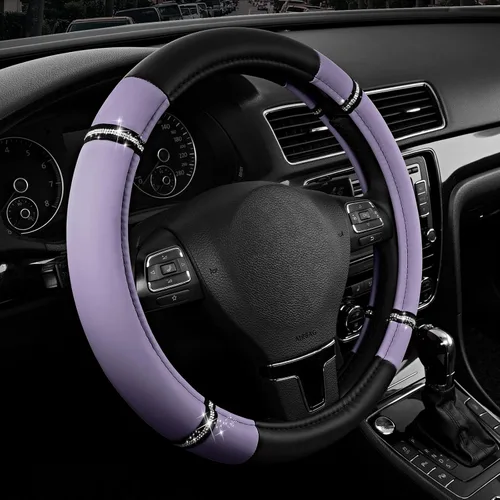 Miniatura 9 de Road Comfort - Funda de cuero antideslizante para volante de automóvil, ajuste universal para automóviles, camiones y SUV de 14.5 a 15 pulgadas