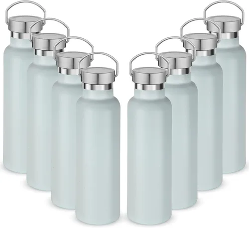 Miniatura 16 de Neihepal Paquete de 4 botellas de agua aisladas de 20 onzas, botella deportiva de doble pared de acero inoxidable con tapa de asa, termo Bubble gum