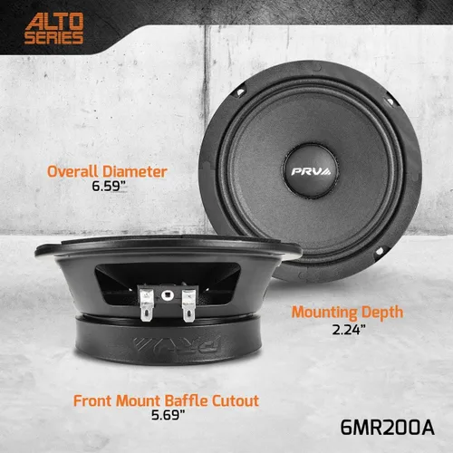 Miniatura 4 de PRV AUDIO Altavoz de rango medio poco profundo de 6.5 pulgadas, 6MR200A, 200 vatios, altavoz delgado de audio para automóvil de montaje poco